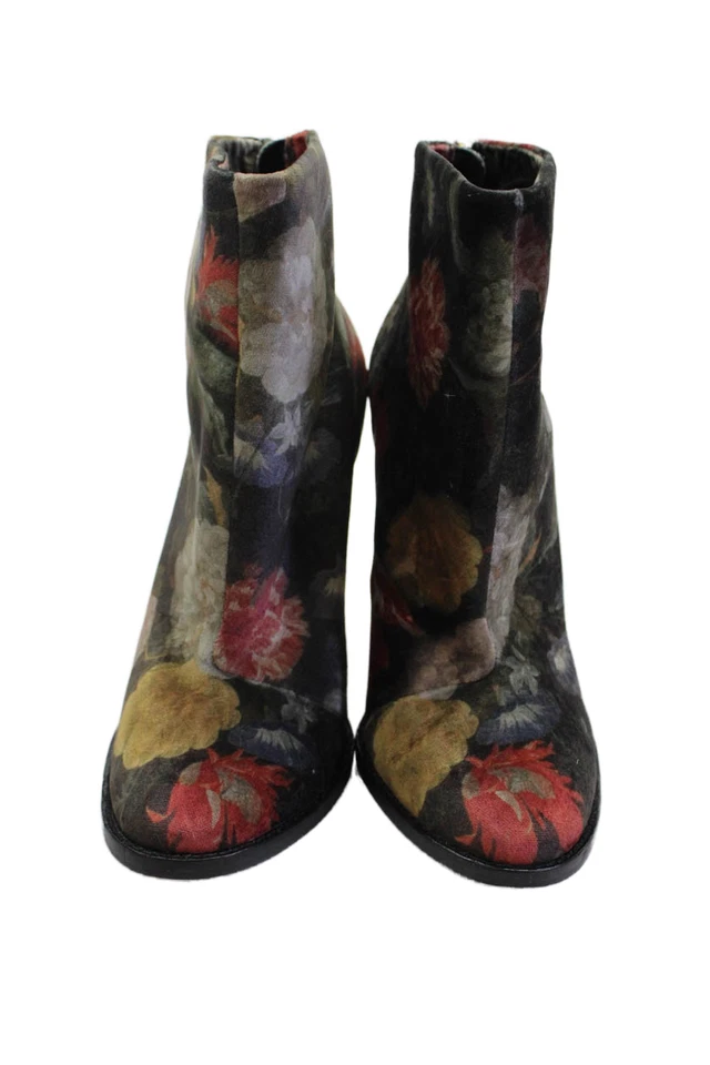 Botas femininas Joie estampa floral biqueira redonda com zíper no tornozelo multicoloridas tamanho 38 8 - Imagem 2 de 4
