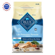 Puppy Dry Dog Food 30 lb Blue Buffalo Life Protection Formula Chicken & Brown 3.50 per pound