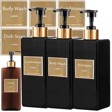 3er Pack Nachfüllbar Badezimmer Seifenspender Set Shampoo Conditioner Badeflaschen