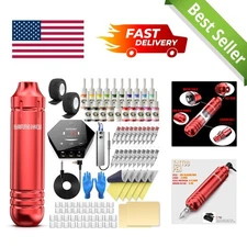 Complete 105-Piece Tattoo Gun Kit for Beginners - 20 Color Inks Included