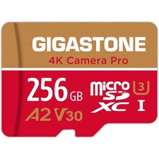 GIGASTONE 256GB Micro SD Card, 4K Game Pro, A2 V30 for Smartphone, Gopro
