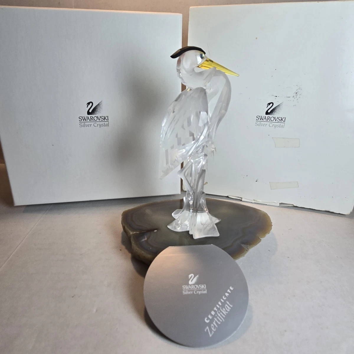 スワロフスキー　鷺（サギ）Silver heron Swarovski Crystal Figurines Heron for sale | eBay