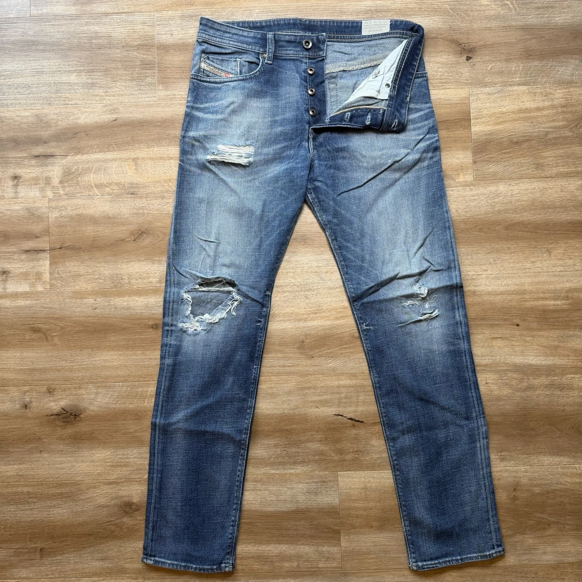 Jeans Diesel BUSTER 0699J Regular Slim-Tapered Stretch - Taille W26 L32 - Gris - Slim Conique