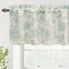  Freda Jacobean Floral Linen Blend 52"W x 18"L (Pack of 1) Vintage Blue