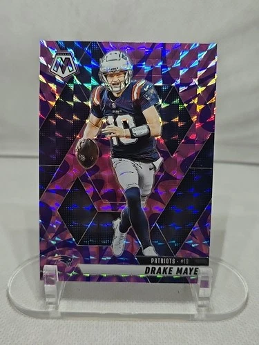 Drake Maye 2025 Panini Mosaic #28 Mosaic Reactive Purple New England Patriots