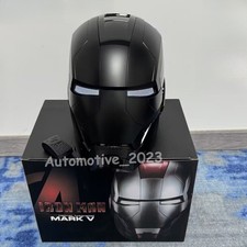 Autoking Iron Man Full Black MK5 Helmet Electronic Voice Activated Cosplay Mask