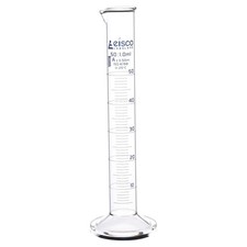 Graduated Cylinder, 50ml - Class A Tolerance 0.50ml - Round Base - Blue 50mL