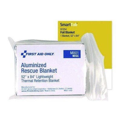 First Aid Only SmartCompliance Aluminized Rescue Blanket, 52 x 84, Silver