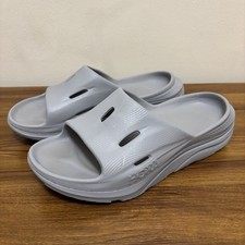 HOKA One One Ora 3 Men  s Size 9 Recovery Slides Comfort Sandals Gray Slip On