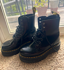 Dr. Martens Jadon Women’s Black Platform Ankle Boots Leather Lace Up Zip 7