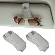 Yuoyar 2 Packs Magnetic Sunglass Holder for Car Visor Grey 2pcs, Grey