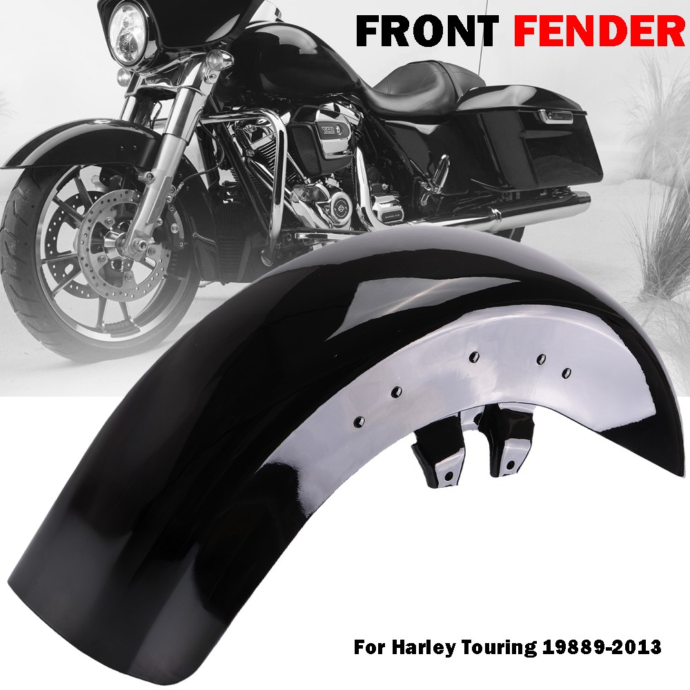 Vivid Black Front Fender Fit For Harley Touring Electra Glide Road King 1989-13