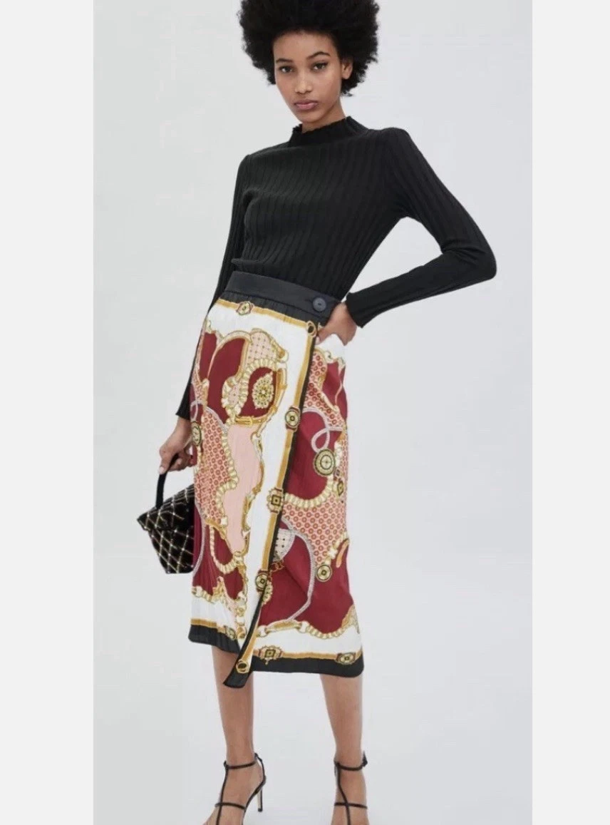 Zara summer wrap button satin style print skirt size S new W Tags
Opens in a new window or tab