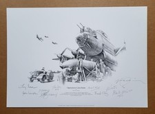 OPERATION CATECHISM 617 Squadron Pencil Print Nicolas Trudgian Signed 9 Veterans
