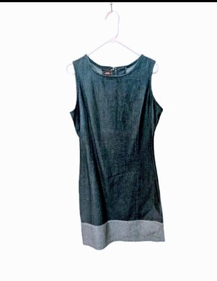 Denim Dress Blue Casual 100% Cotton Sleeveless See Measurements Route 66 Sz M-L?
