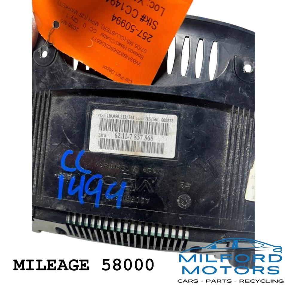 原始设备制造商仪器速度计头/集群 - 2006 宝马 M5 轿车 5.0L 58K MiL — 第 3/4 张图片