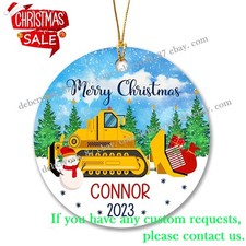 2023 Personalized Construction Truck Bulldozer Christmas Tree Ornament, Bulld...