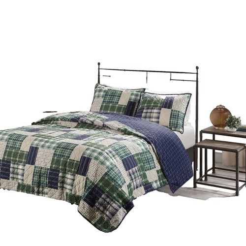 Nautica Northsail Plaid Plush Blanket – Ultra Soft, Blue Grey Plaid, Full/Queen Size 90"x90"
