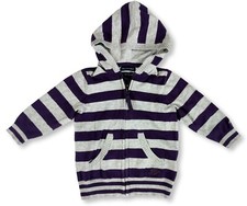 Unisex Baby 12 Months Tommy Hilfiger Purple/Gray Striped Jacket Preowned