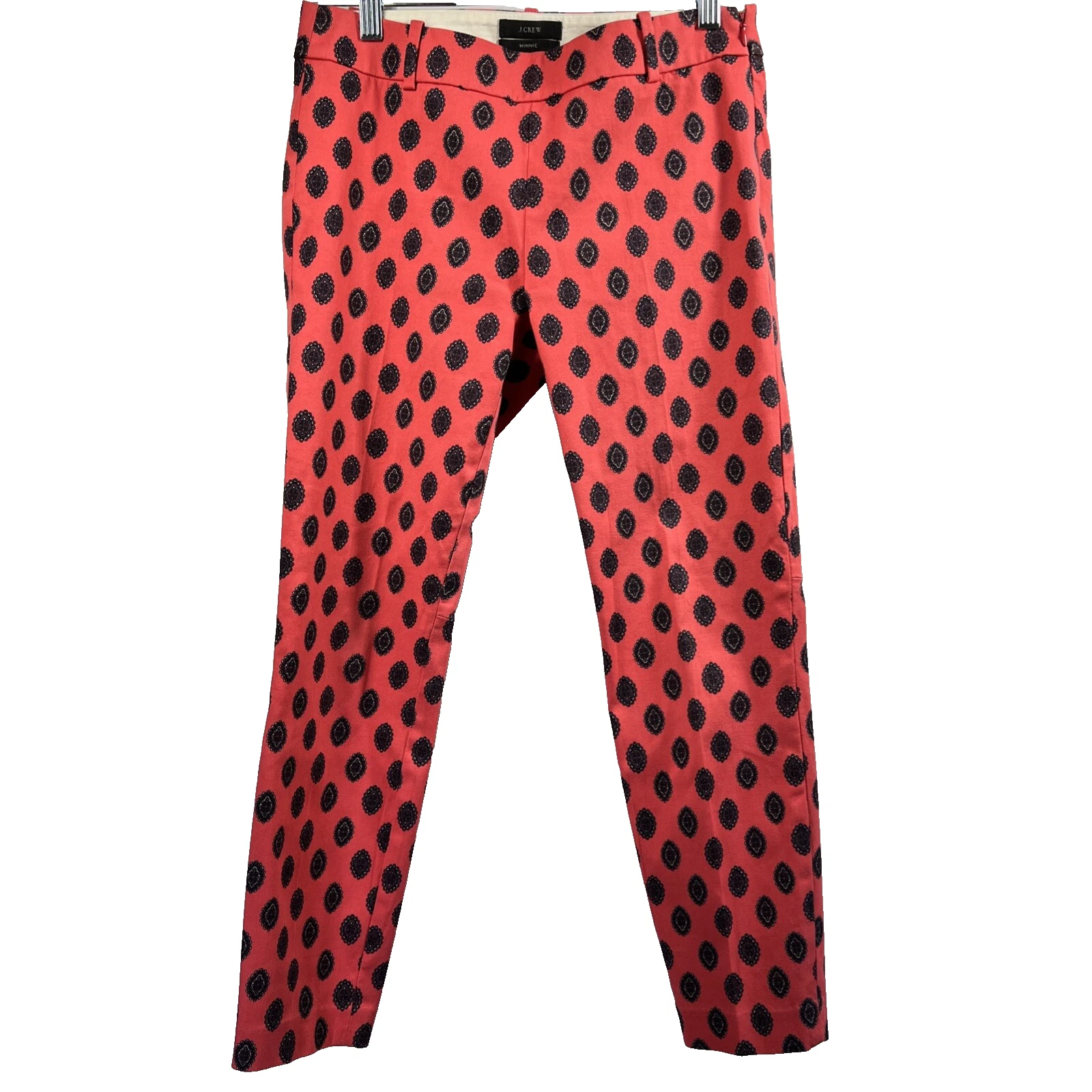 J Crew Minnie Women's Pants Size 0 Side Zipper Colorful Stretch Breathable Ankle