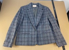 Vintage 1950 s Pendleton 100 Virgin Wool Gray Plaid One Button Jacket Flannel