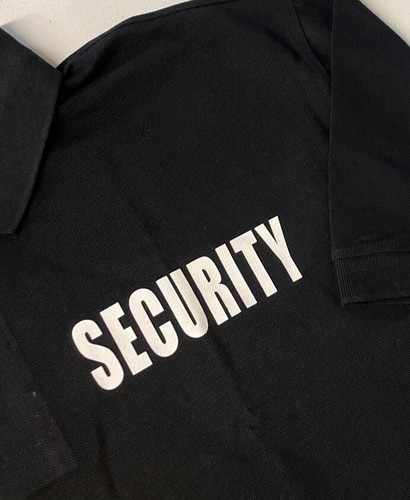 Security Guard Event Safety Polo Shirt XXL 2XL Short Sleeve BLACK Front/Back Men - Picture 5 of 8