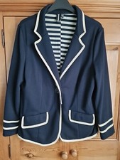 Ladies Navy And Cream Short Jacket By Izabel London Tk Maxx Size 12