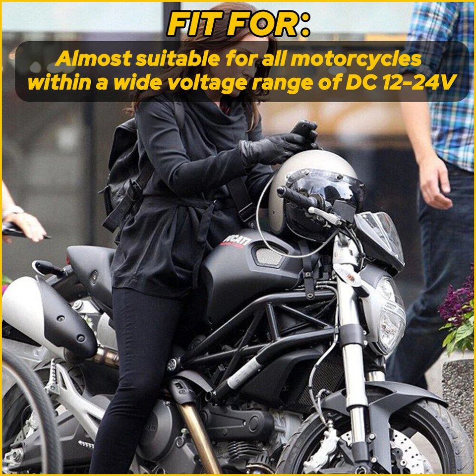 Motorcycle USB Charger SAE Waterproof USB to Cable Adapter Socket Battery - Image 4 of 4