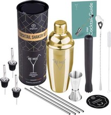Cocktail Shaker Set Barman Professionale 750ml Acciaio Inox con Accessori
