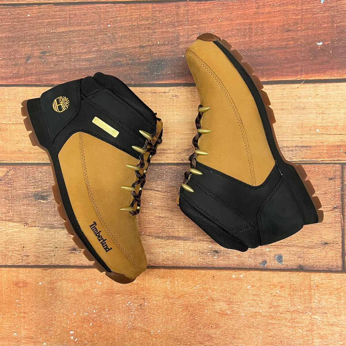 Timberland Men\'s Wheat/Black Leather Hiking Boots | Sprint Euro eBay A1NHJ