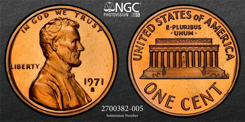 1971 S LINCOLN CENT PROOF 1C PF67 RD ULTRA CAMEO NGC PR67 DCAM UCAM SKU 3081 - Image 2 of 4