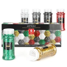 Arteza Chunky Glitter | Jewel Tones | 2oz each - Set of 6