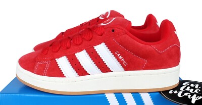 Adidas Originals Campus 00s Scarlet Red White Gum Suede UK 3 4 5 6 US  H03474 New | eBay UK