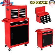 5-Drawer Tool Chest Mechanic Storage Cabinet W/ Wheels Adjustable Shelf Rolling