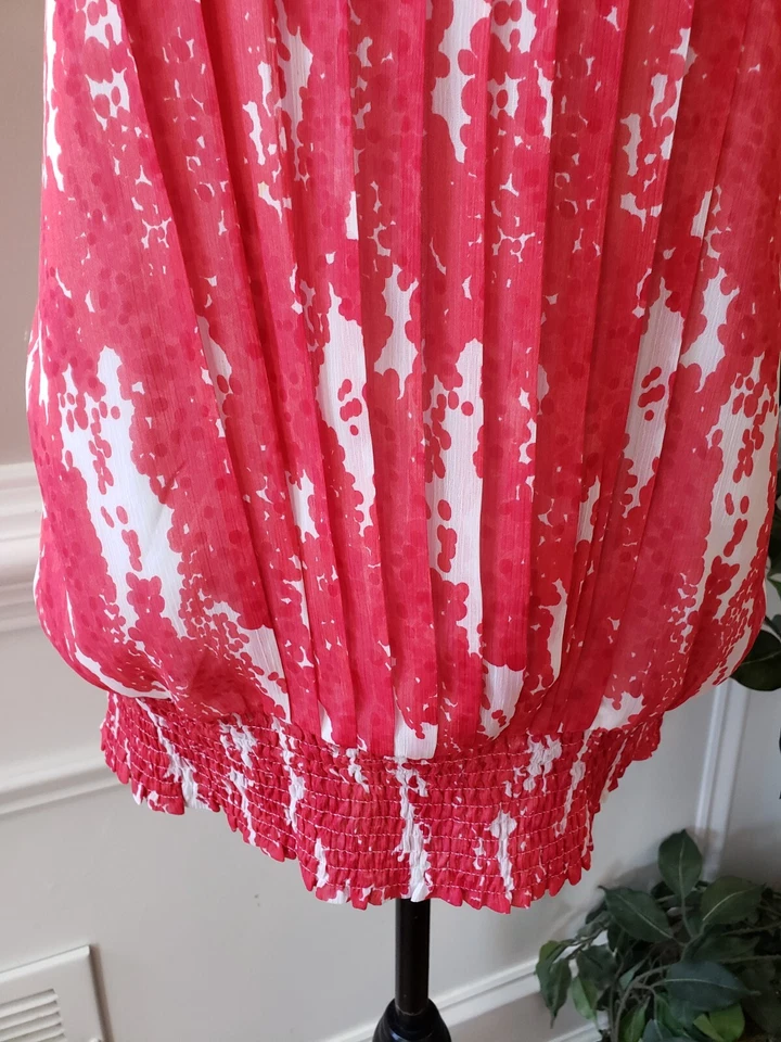 Cato Women's White Pink Polka Dot Ruffled Polyester Sleeveless Top Blouse 18/20W - Image 4 of 4