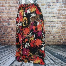 Jara Woman Skirt Size 14 Long Floral Print Made In USA