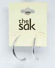 New Silver Semi Geometric Hoop Earrings by The SAK #SAK77