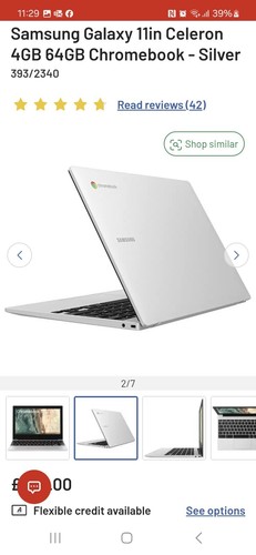 Galaxy Chromebook Silver, Brand New Never opened - Picture 2 of 6