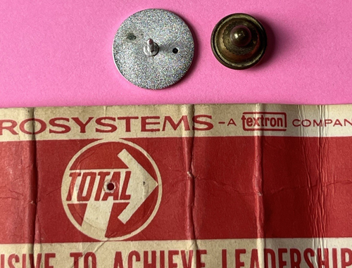 Vintage Bell Aerosystems Lapel Pin Tie Tac Textron "Total Team Offensive" - Picture 7 of 7