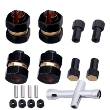 4 Pieces Brass Extended Wheel Hubs 7 Mm Hex Spacers for Axial SCX24 1/24 RC Craw