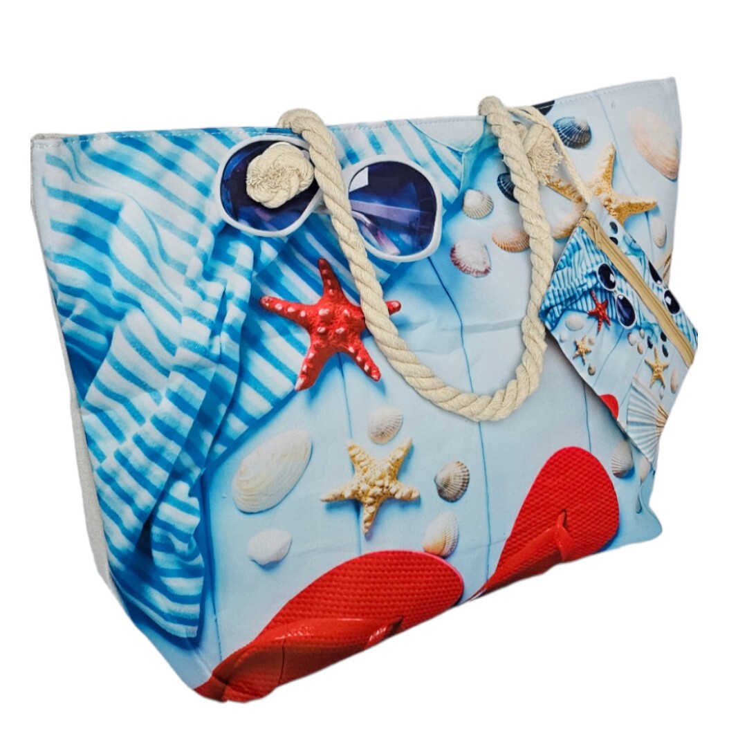 Bolsa de Playa Grande XL con Monedero para Mujer Doble asa Viaje Bolso Verano