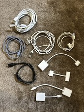 Mixed Assorted Apple Product Cords And Connectors USB Lightning Aux etc