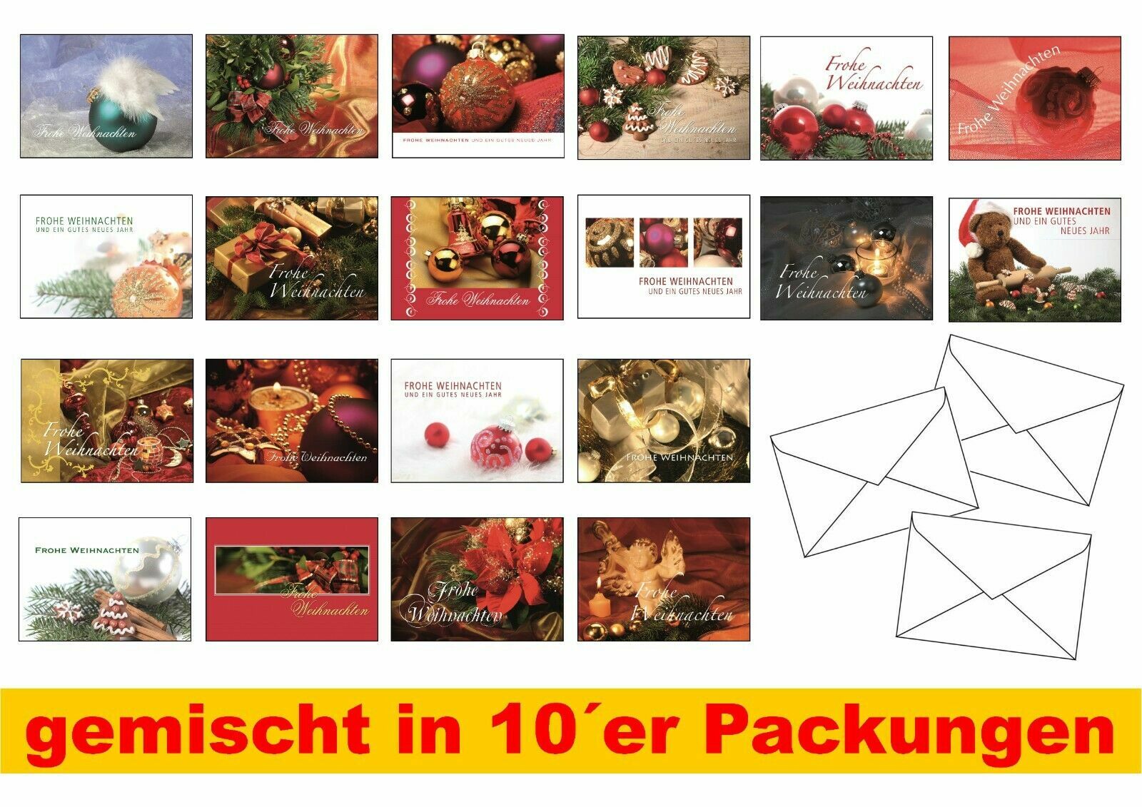 Weihnachtskarten mit Umschlag Grusskarten Weihnachten Christmas 20-600 Stück BC