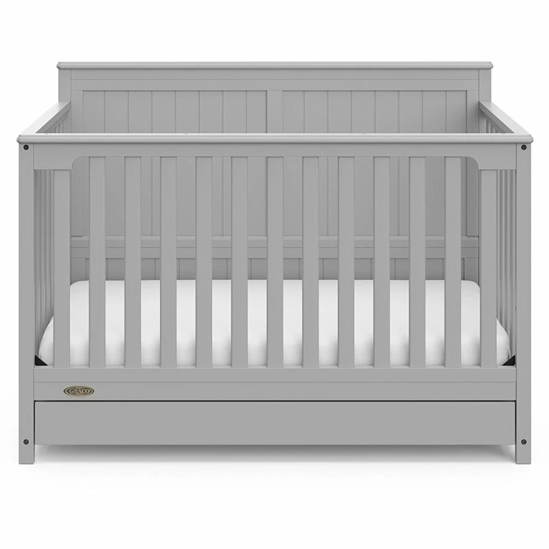 Cuna convertible Graco Hadley 4 en 1 con cajón en gris guijarro Foto 3 de 4