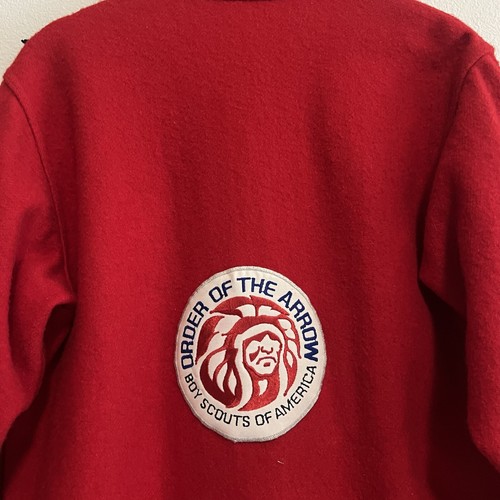 Vintage 60s Red BSA Boy Scouts of America Wool Jacket With Custom Button Patches - Picture 8 of 8