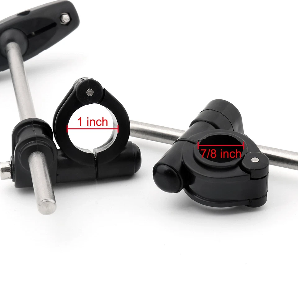 Universal Motorcycle Windshield 7/8" & 1" Handlebar Mount For Harley Iridium H0 Foto 4 de 4