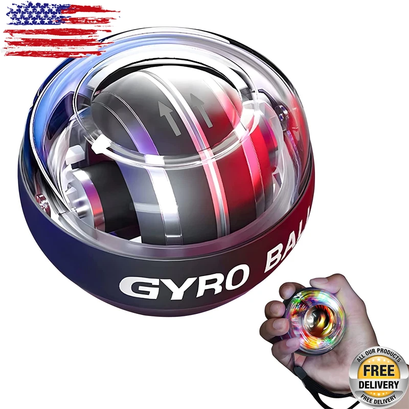 Force Power Gyro Ball LED Multi-Color Auto-Start Arm Exercise Ball Muscle  Train