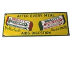 Vintage Wrigley Chewing Gum Sign - Porcelain Spearmint Advertising Gas Pump Sign