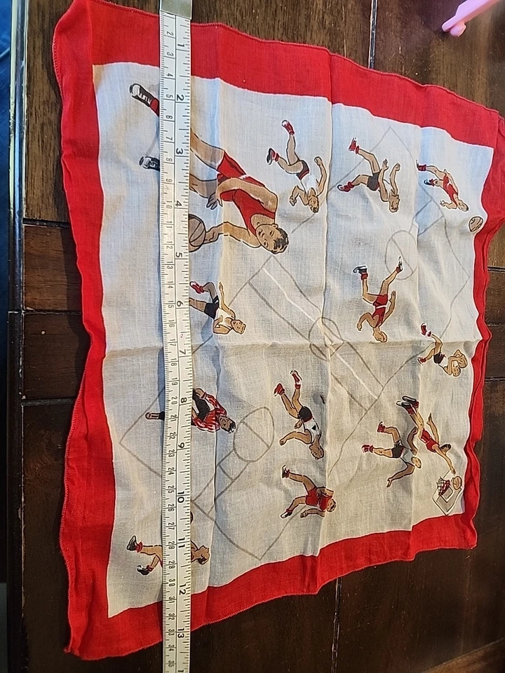 Pañuelo bufanda pañuelo bufanda niño pañuelo deportivo baloncesto años 50 raro pañuelo Foto 3 de 4