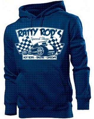 Hoody Rockabilly Ratty Rods Speed Shop Custom Vintage US Car Hot Rod Nose Art V8
